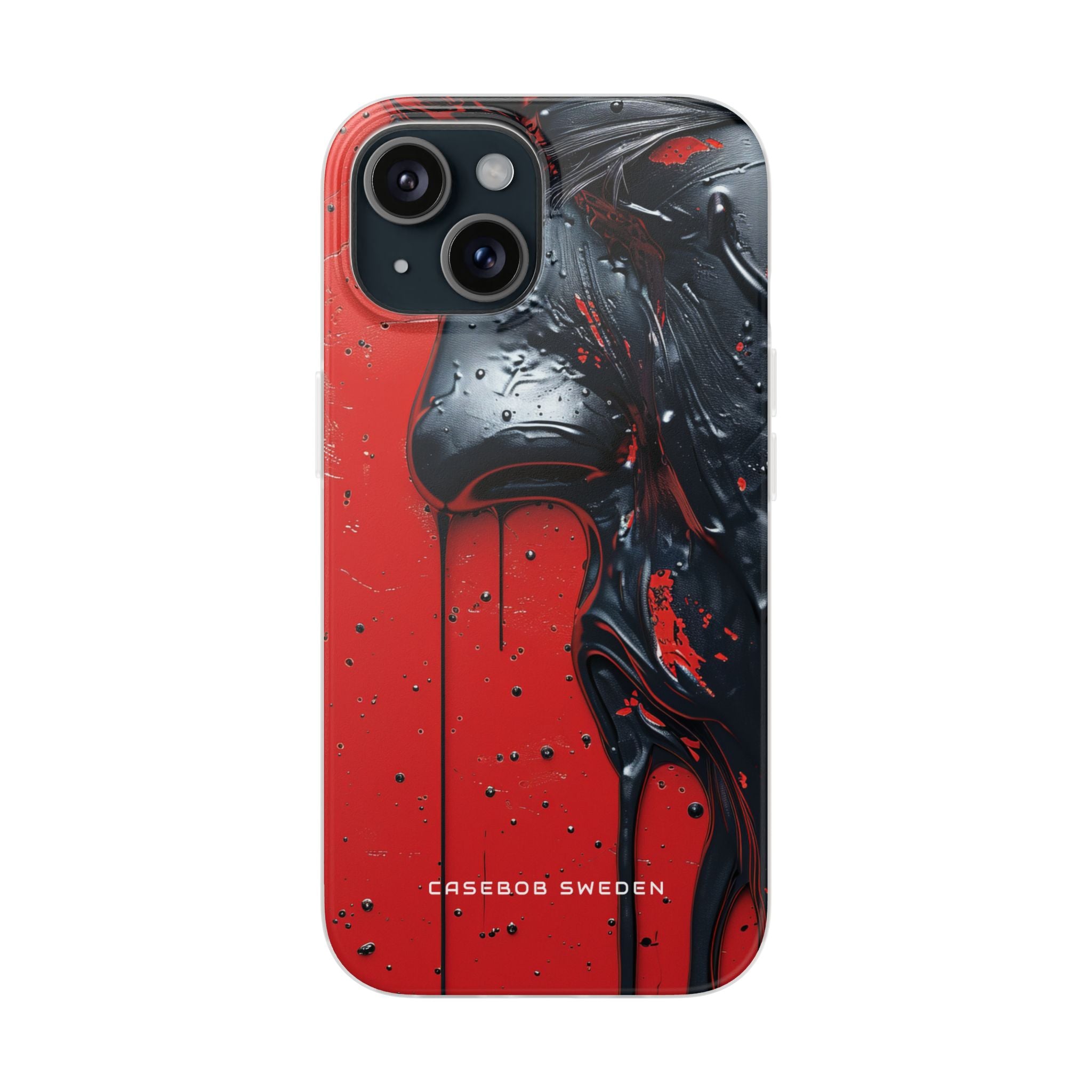 Textured Crimson Bloom iPhone 15 - Flexi Phone Case