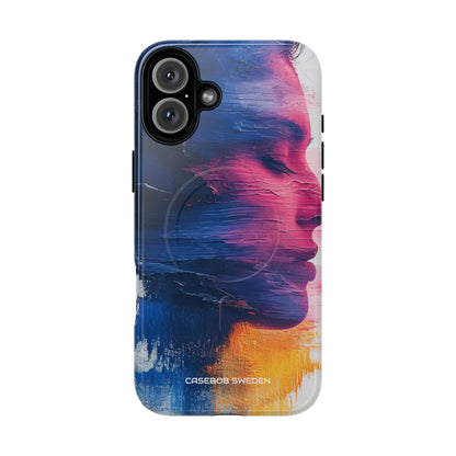 Blue Magenta Portrait - Tough + MagSafe® iPhone 16 Phone Case