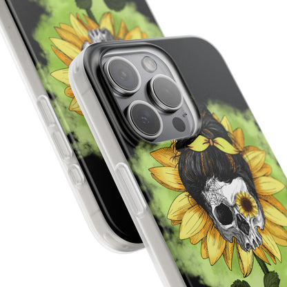 Sunflower Skull iPhone 15 Pro Max Case - Soft
