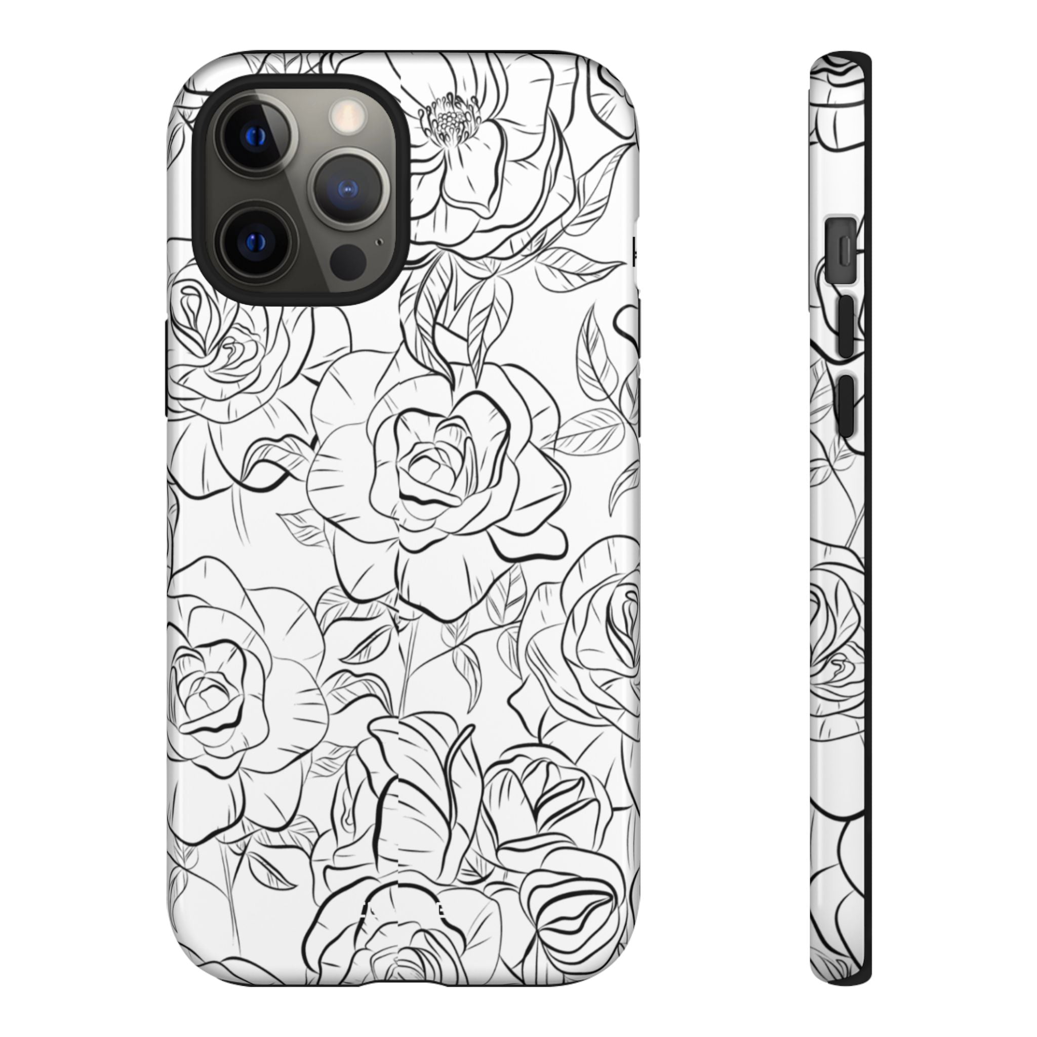 Intricate Rose Sketches - iPhone Case