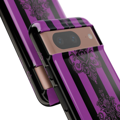 Gothic Elegance with Vertical Stripes and Ornamental Motifs Google Pixel 8 - Tough Phone Case