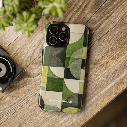 Green Geometric Harmony - Tough iPhone 16 Phone Case