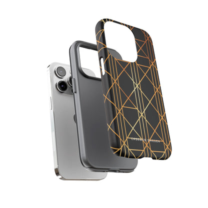 Golden Geometric Elegance iPhone 14 - Tough Phone Case