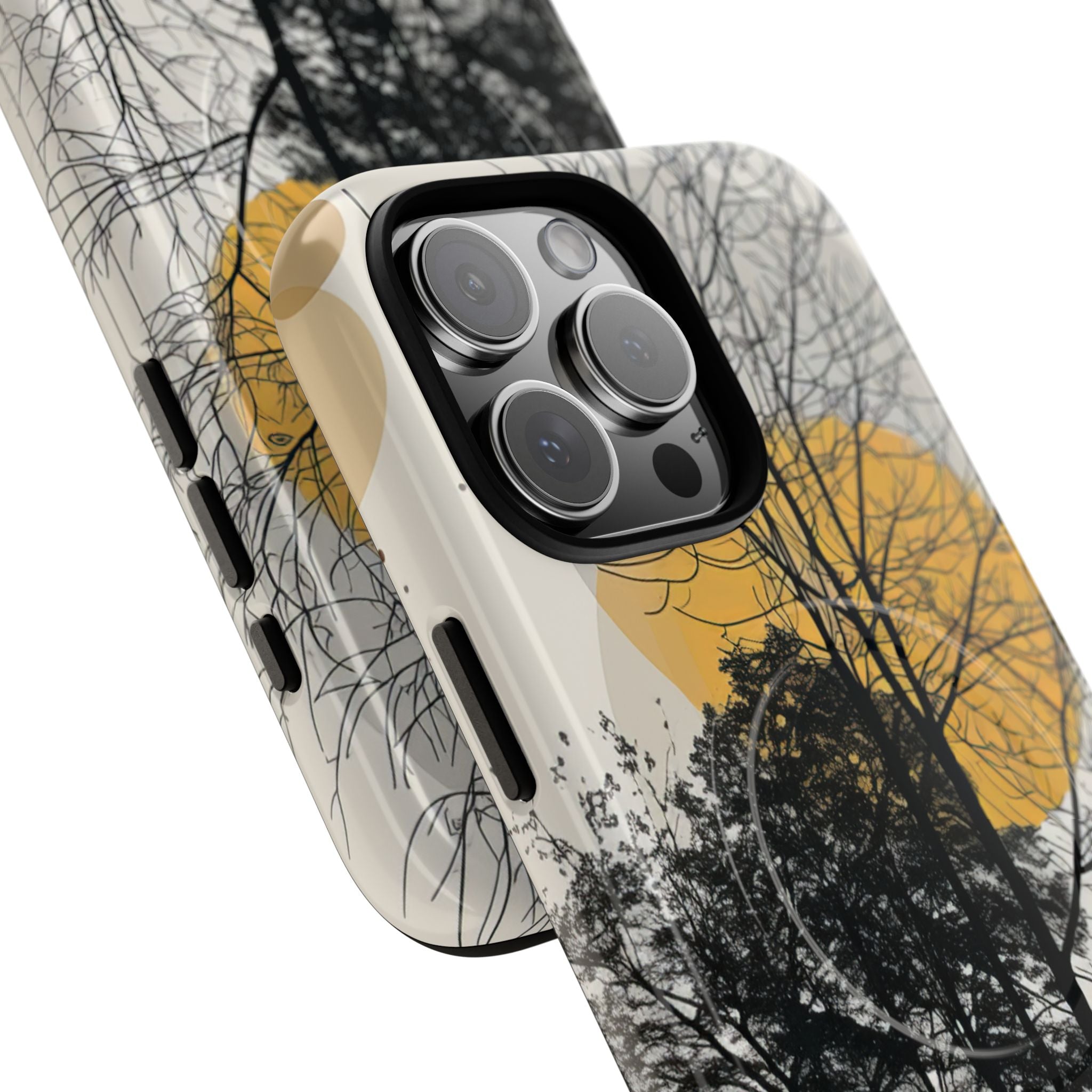 Silhouette della Foresta Dorata iPhone 16 - Tough+
