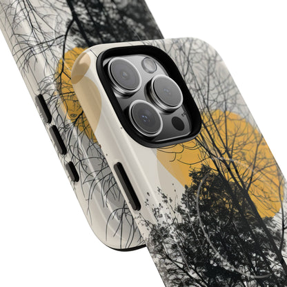 Silhouette della Foresta Dorata iPhone 16 - Tough+