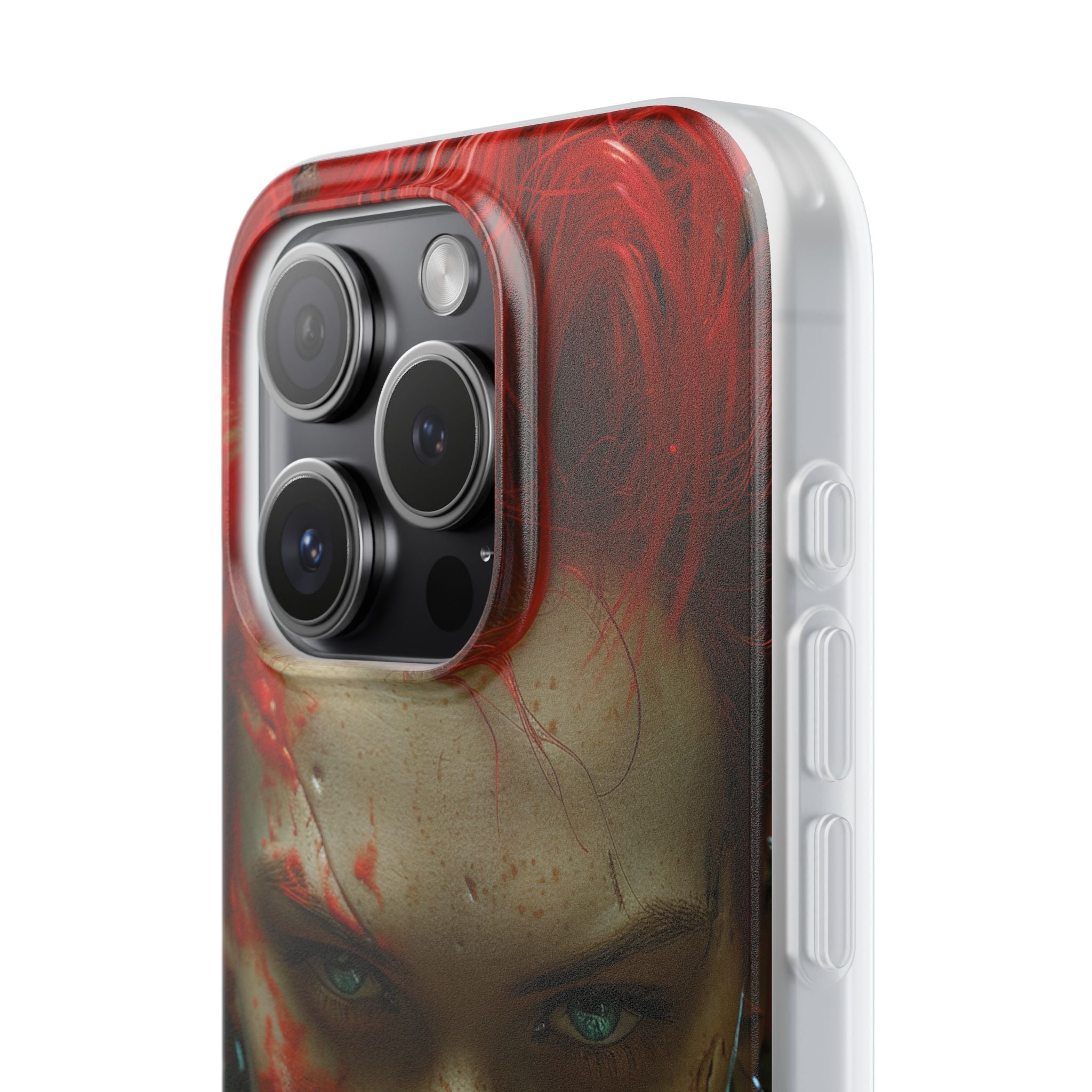 Red Spike Gaze iPhone 15 Pro Case - Soft