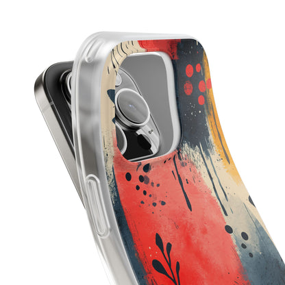 Red Blue Abstract Florals - Flexi iPhone 16 Phone Case