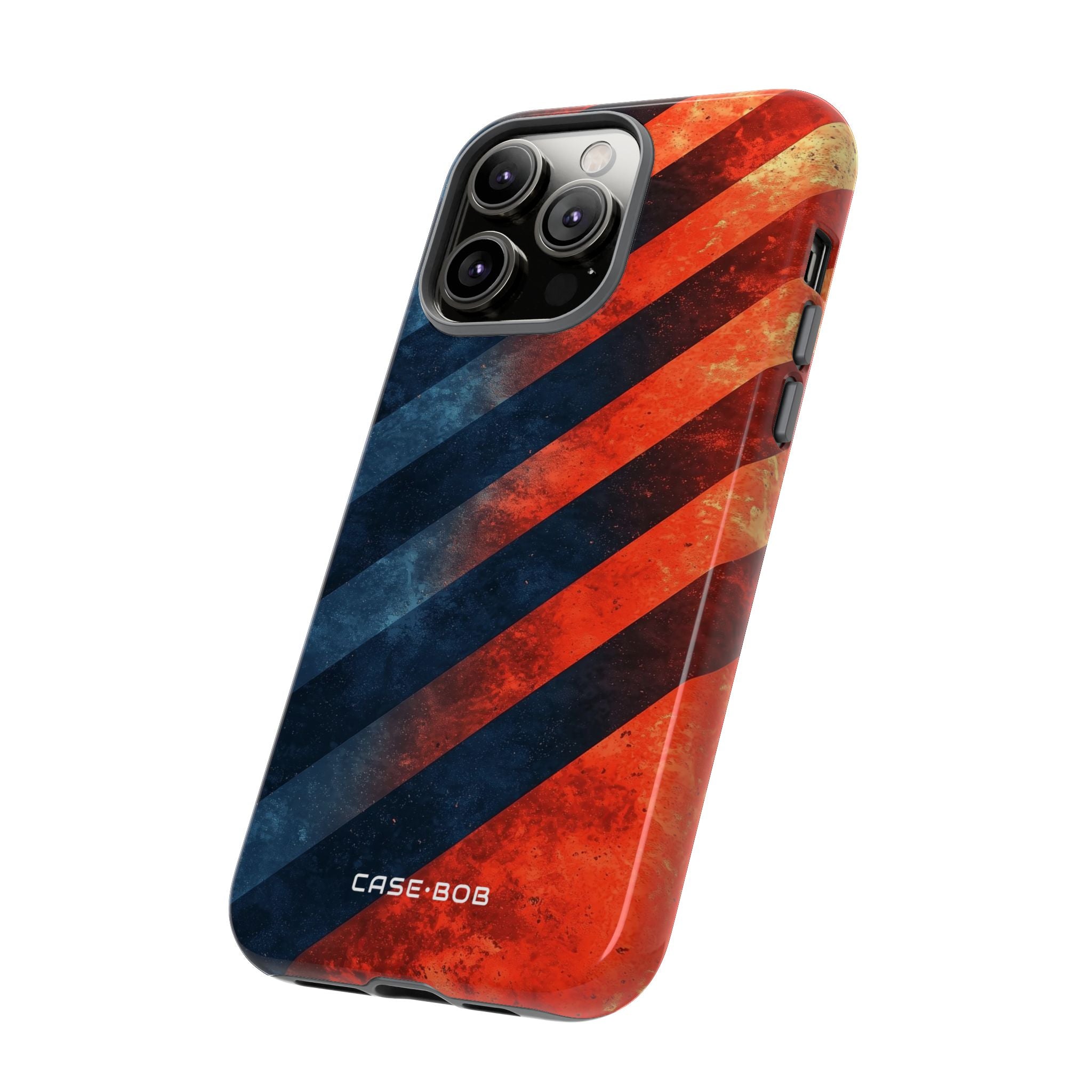 Diagonal Stripes Blaze iPhone 14 Pro Max Case - Tough