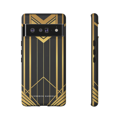 "Golden Art Deco Symmetry in Geometric Elegance" Google Pixel 6 - Tough Phone Case