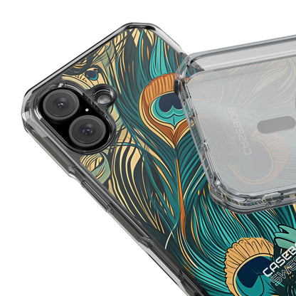 Peacock Feather Whirl iPhone 16 - Impact Clear+