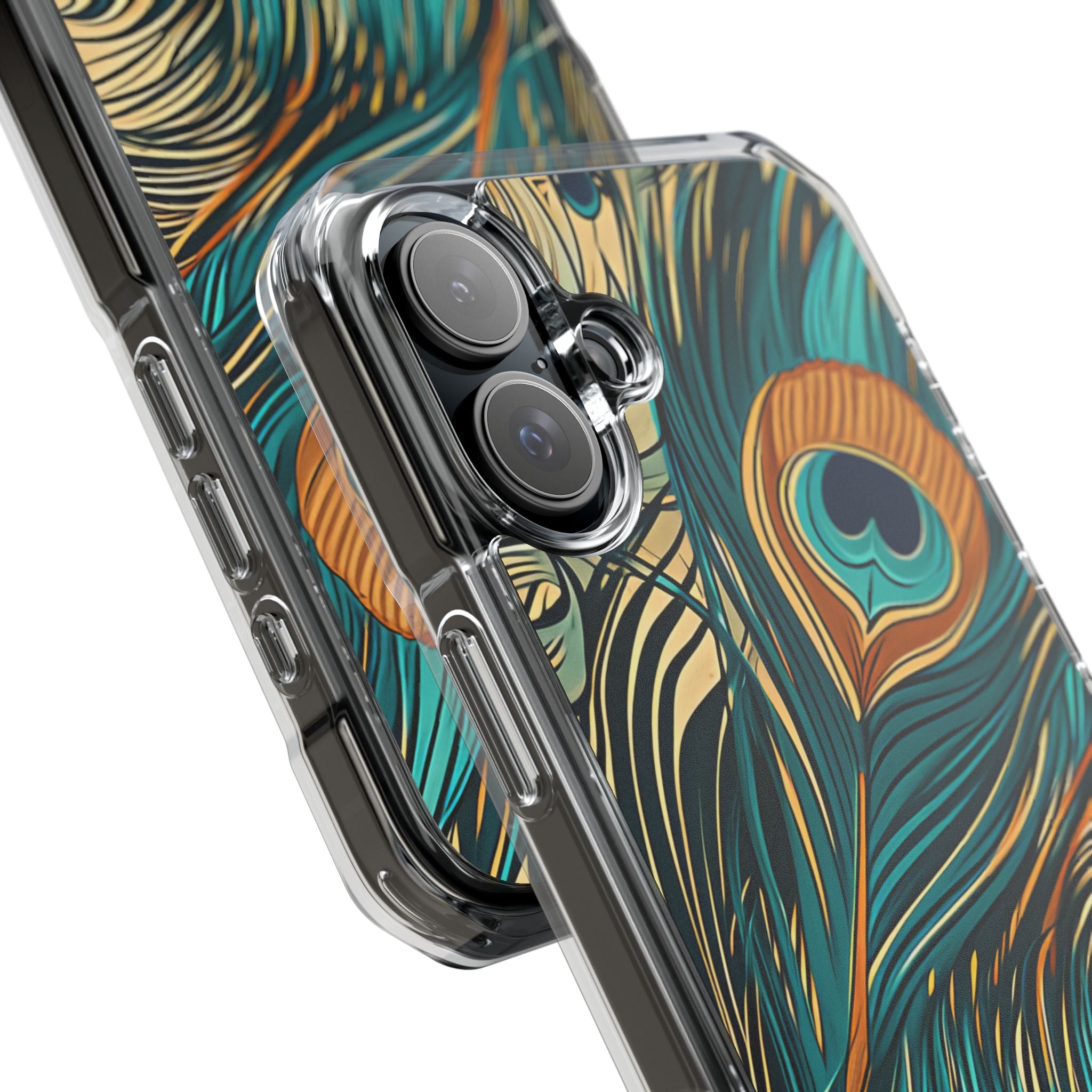 Art Nouveau Peacock Elegance iPhone 16 - Clear Impact Phone Case