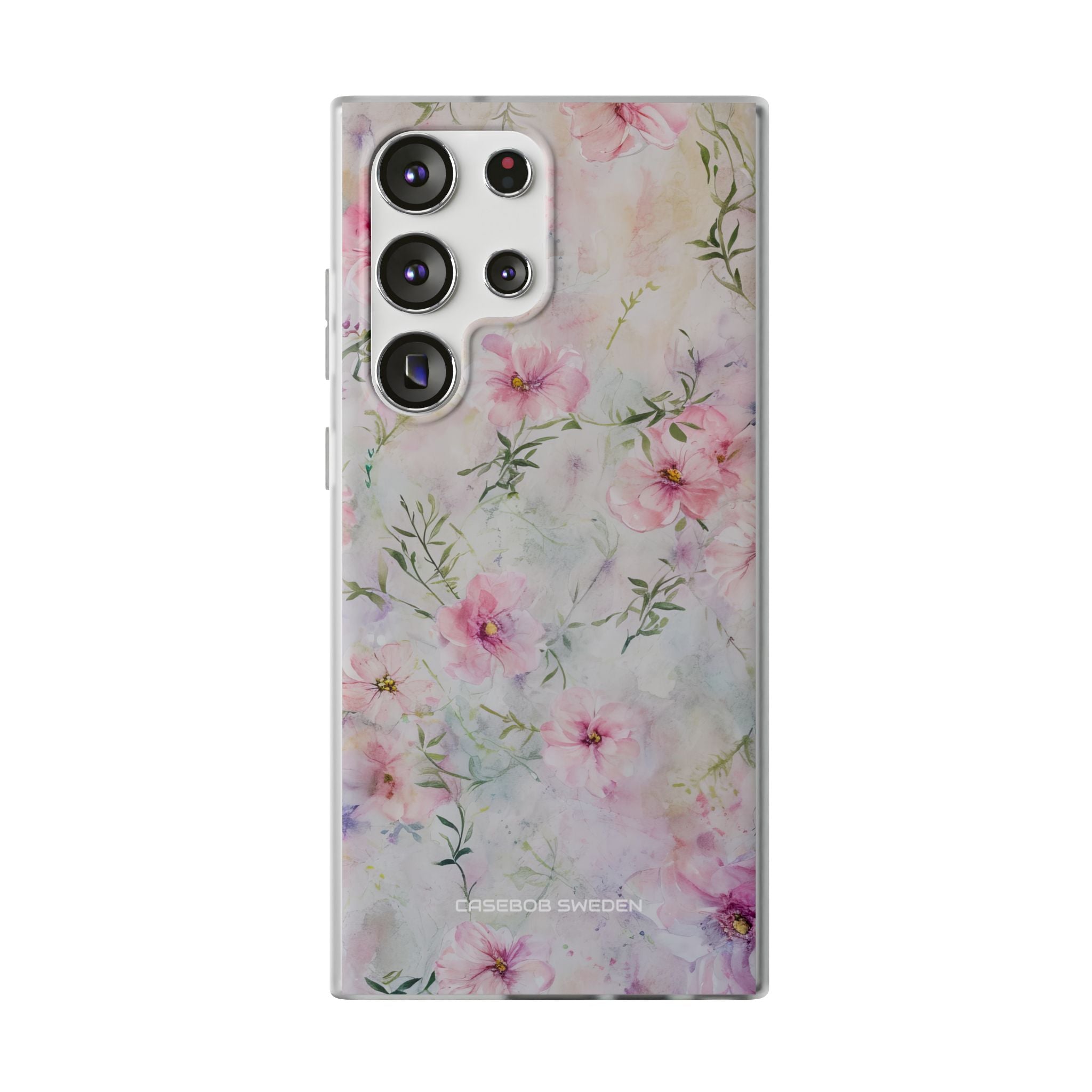 Pink Floral Watercolor Decor - Flexi Samsung S23 Phone Case