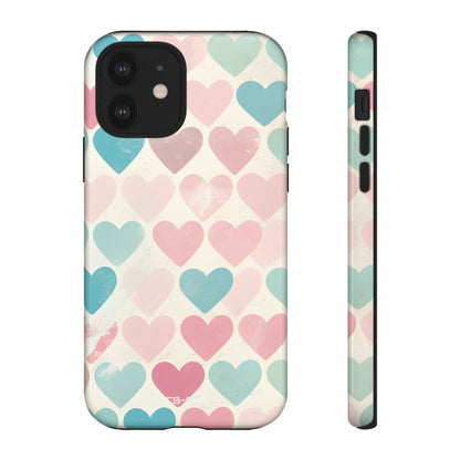Retro Hearts Symmetry - iPhone Case