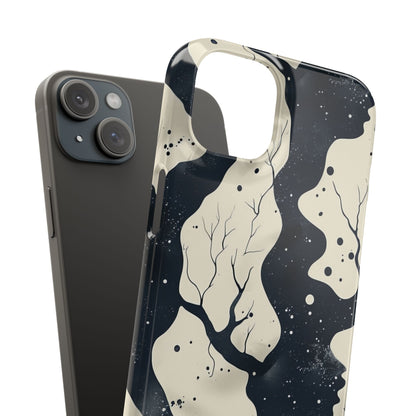 Organic Fluid Silhouettes with Cosmic Depth iPhone 15 - Slim Phone Case