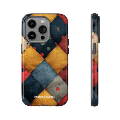 Blue Red Patchwork - Tough iPhone 14 Phone Case