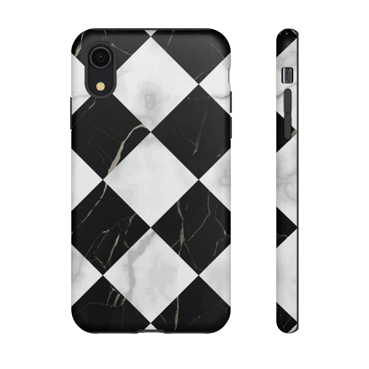 Check Marble - Protective Phone Case