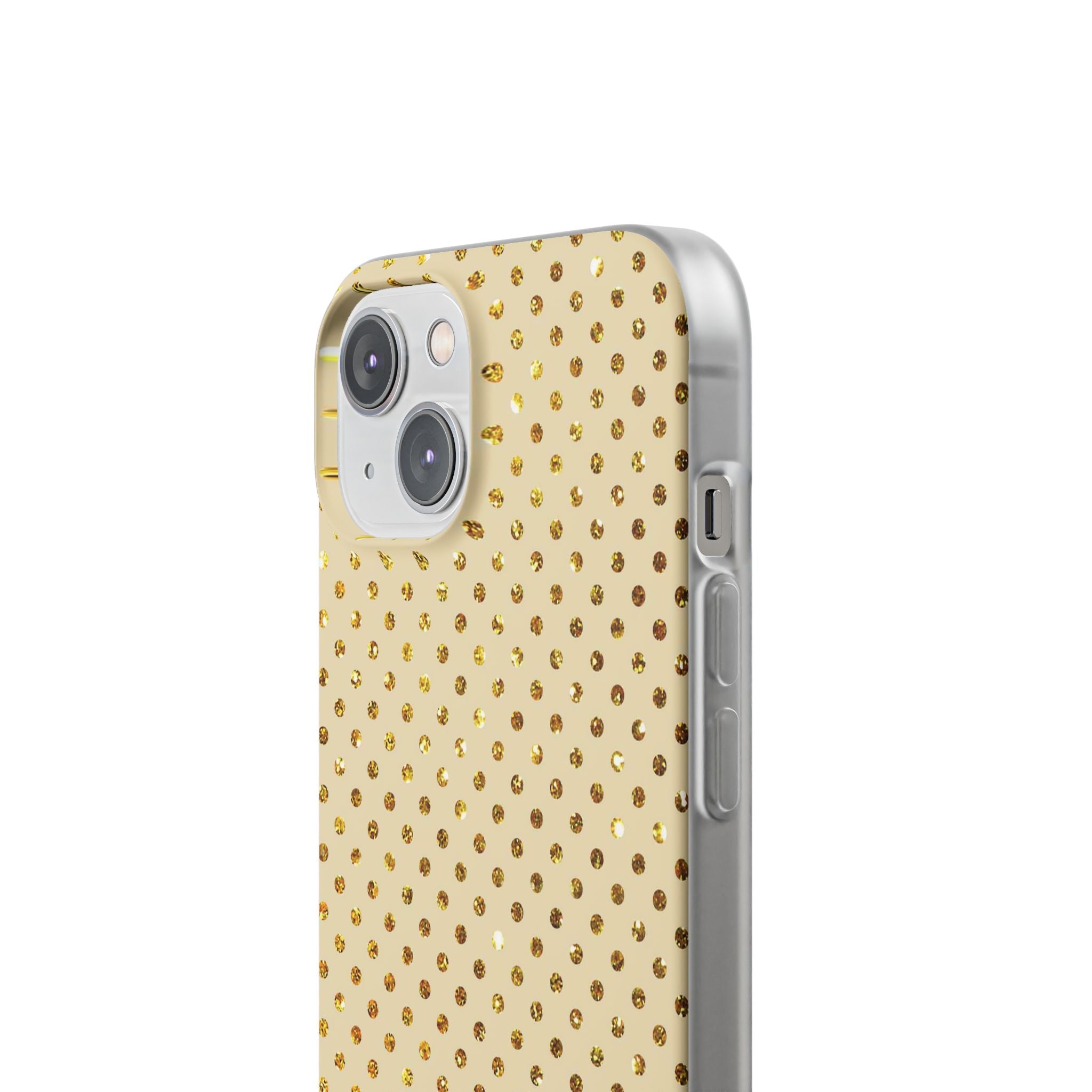 Gold Sparkle Grid iPhone 14 Case - Soft
