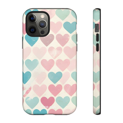 Retro Hearts Symmetry - iPhone Case