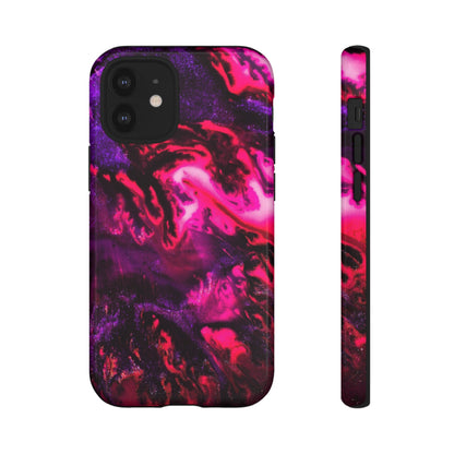 Deep Pink Galaxy Ink Art iPhone Case (Protective) iPhone 12 Mini Glossy Phone Case