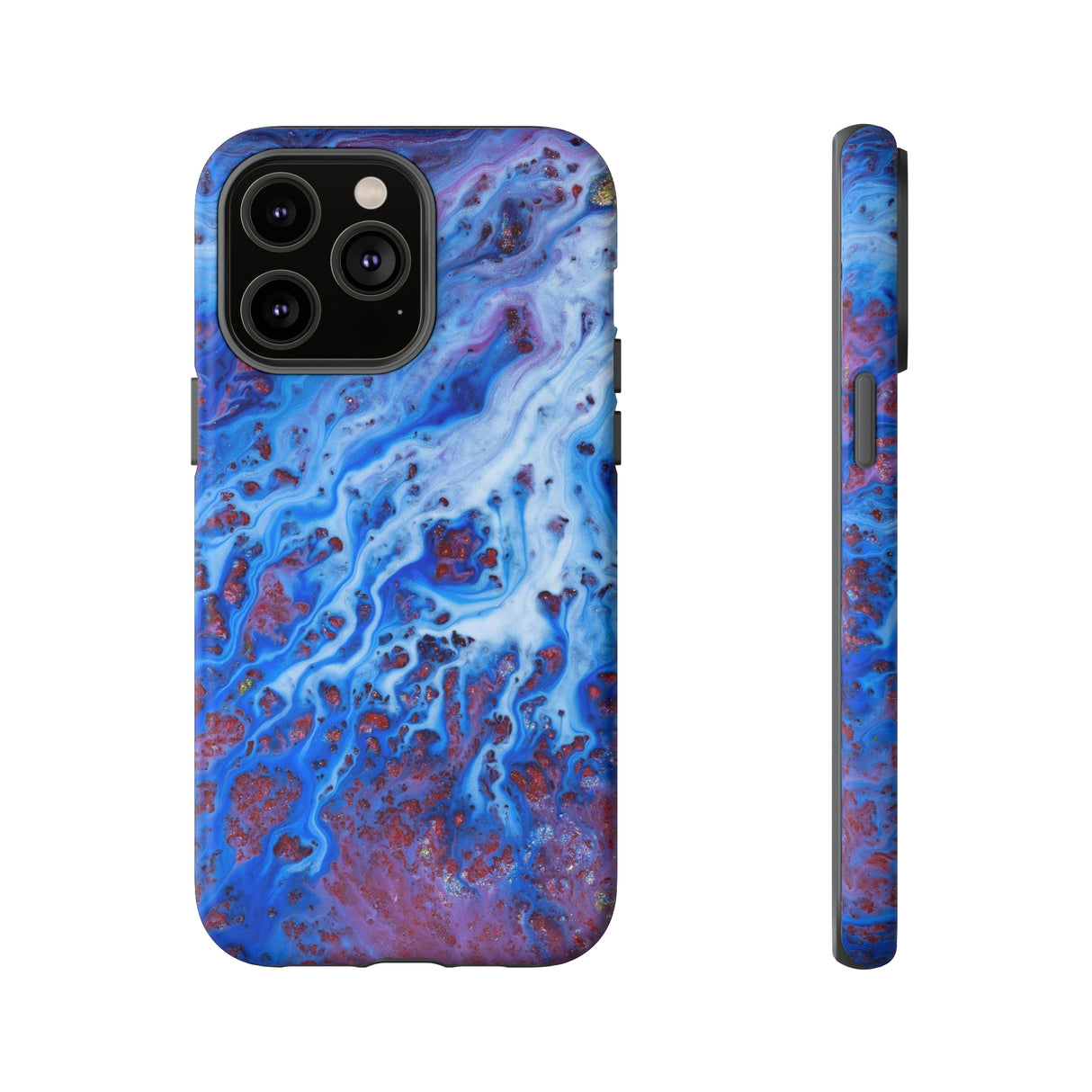 Ice Blue River Ink Art iPhone Case (Protective) iPhone 14 Pro Max Matte Phone Case