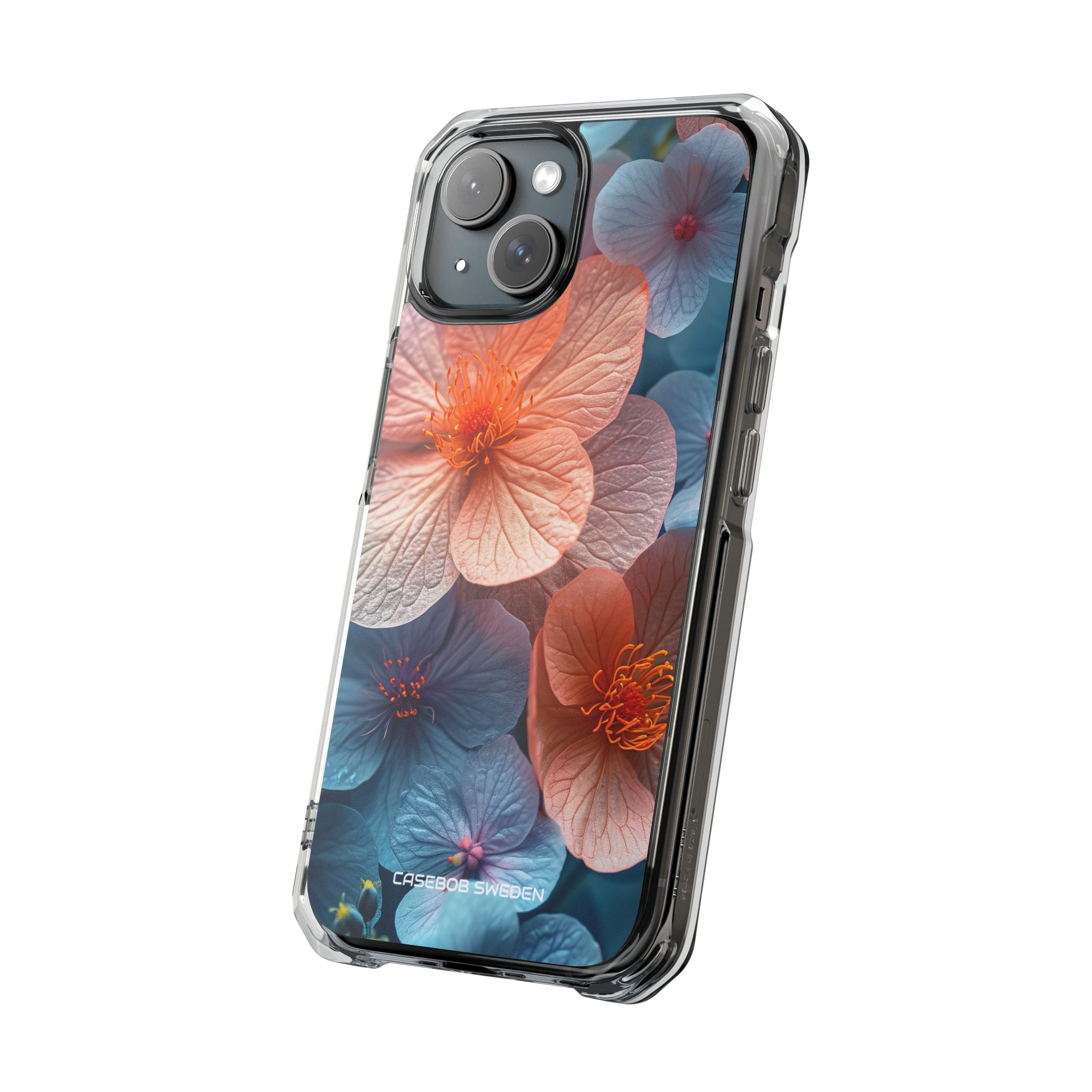 Peach Blossom Serenity - Clear Impact iPhone 15 Phone Case