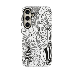 Whimsical Celebration in Black and White - For Samsung S24