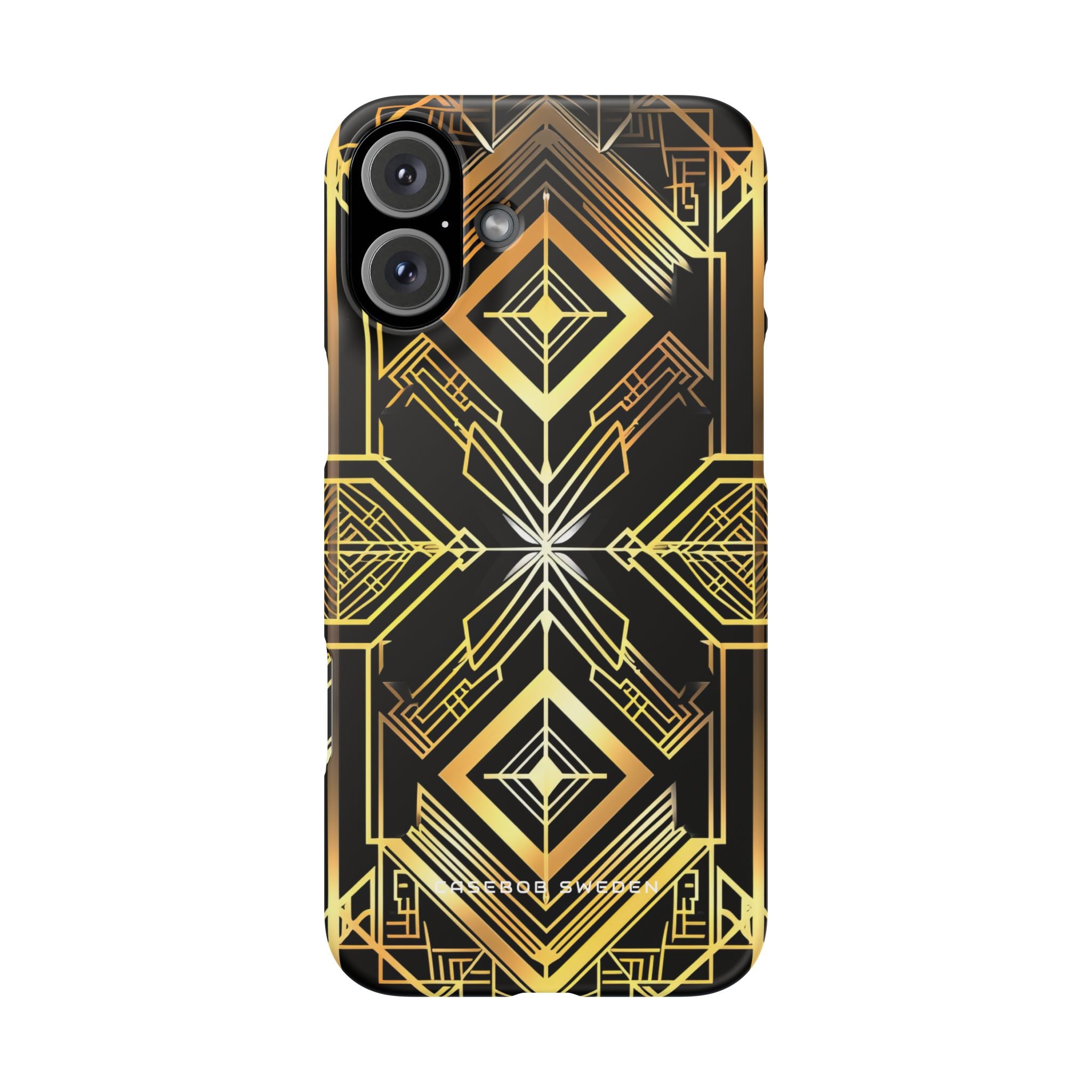 Golden Geometric Opulence iPhone 16 - Slim Phone Case