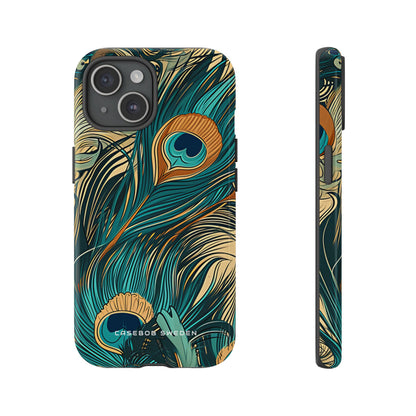 Art Nouveau Peacock Elegance iPhone 15 - Tough Phone Case