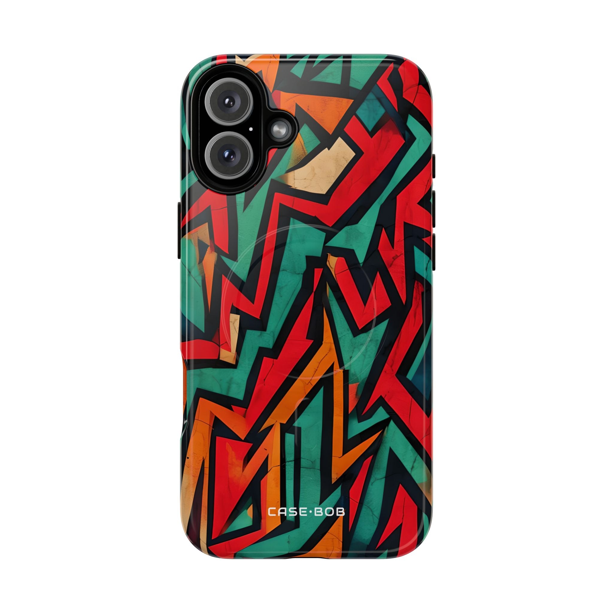 Crimson Zigzag iPhone 16 Plus Case - Tough+