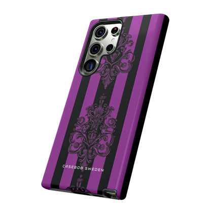 Gothic Elegance with Vertical Stripes and Ornamental Motifs Samsung S23 - Tough Phone Case