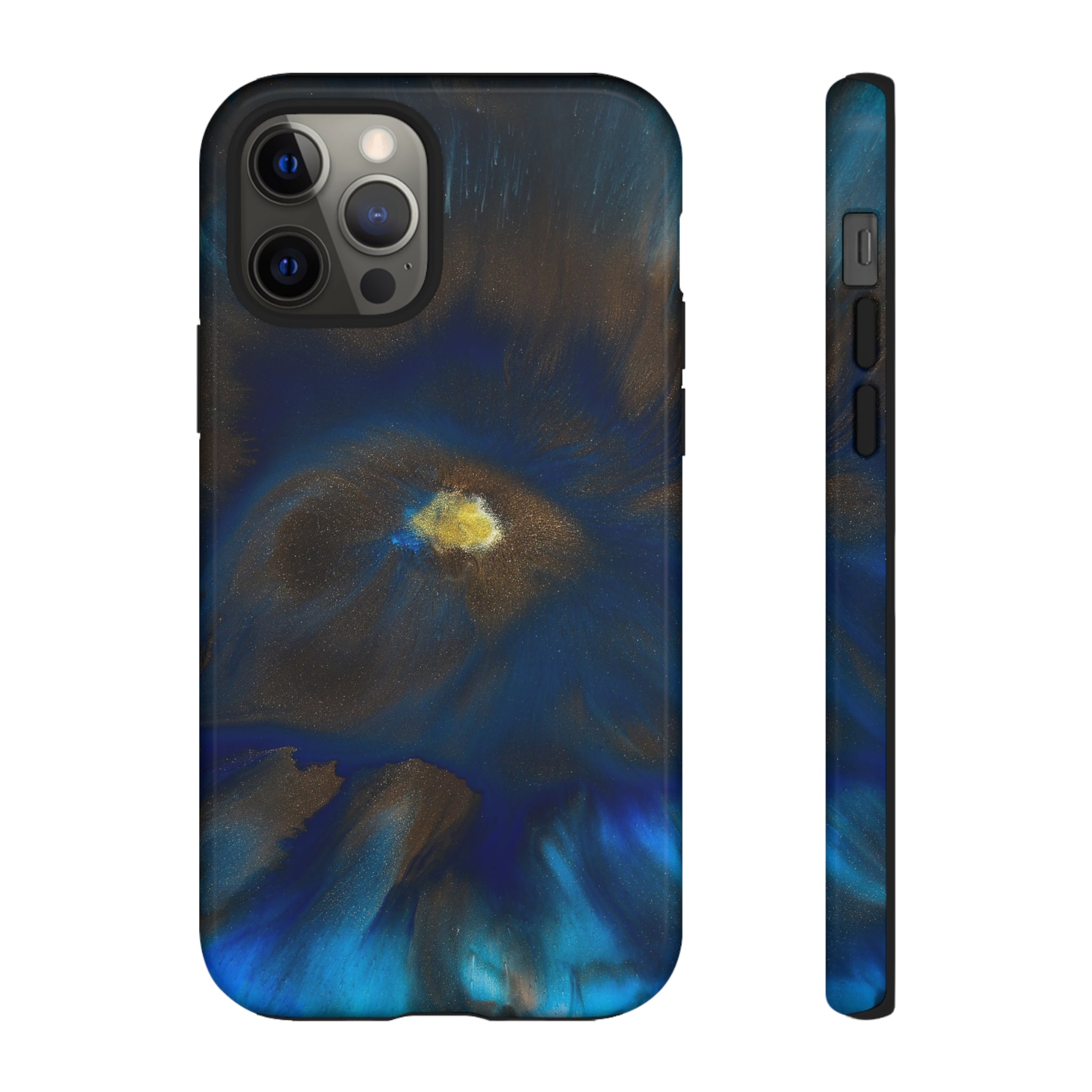 Space Galaxy Ink Art iPhone Case (Protective) iPhone 12 Pro Glossy Phone Case