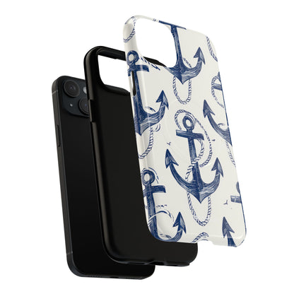 Navy Anchor Loop iPhone 15 Plus Case - Tough+