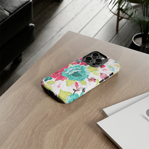 Vintage Flowers Pattern iPhone case (Protective) - Protective Phone Case