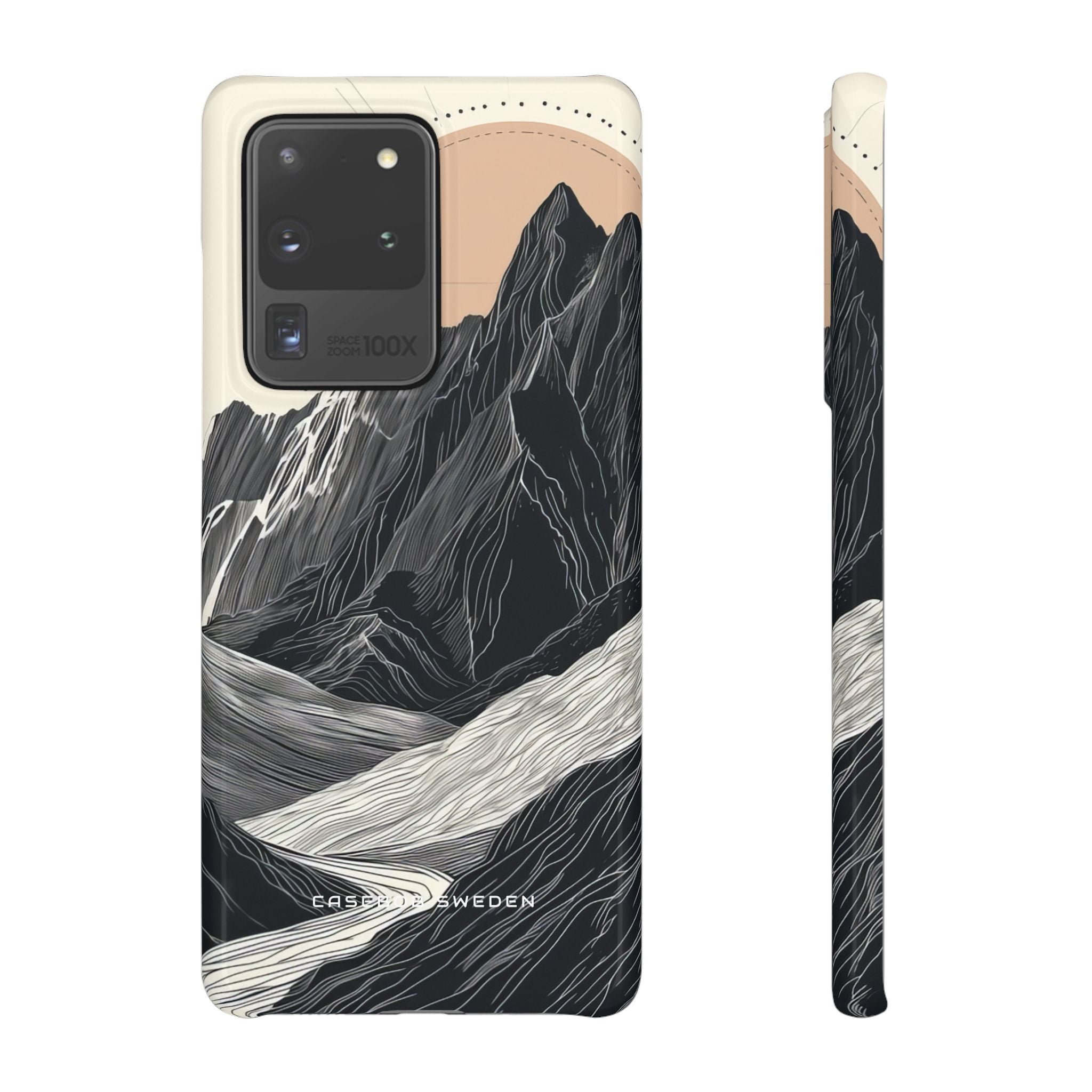 Minimalist Mountain Landscape with Flowing River Samsung S20 - Slim Phone Case