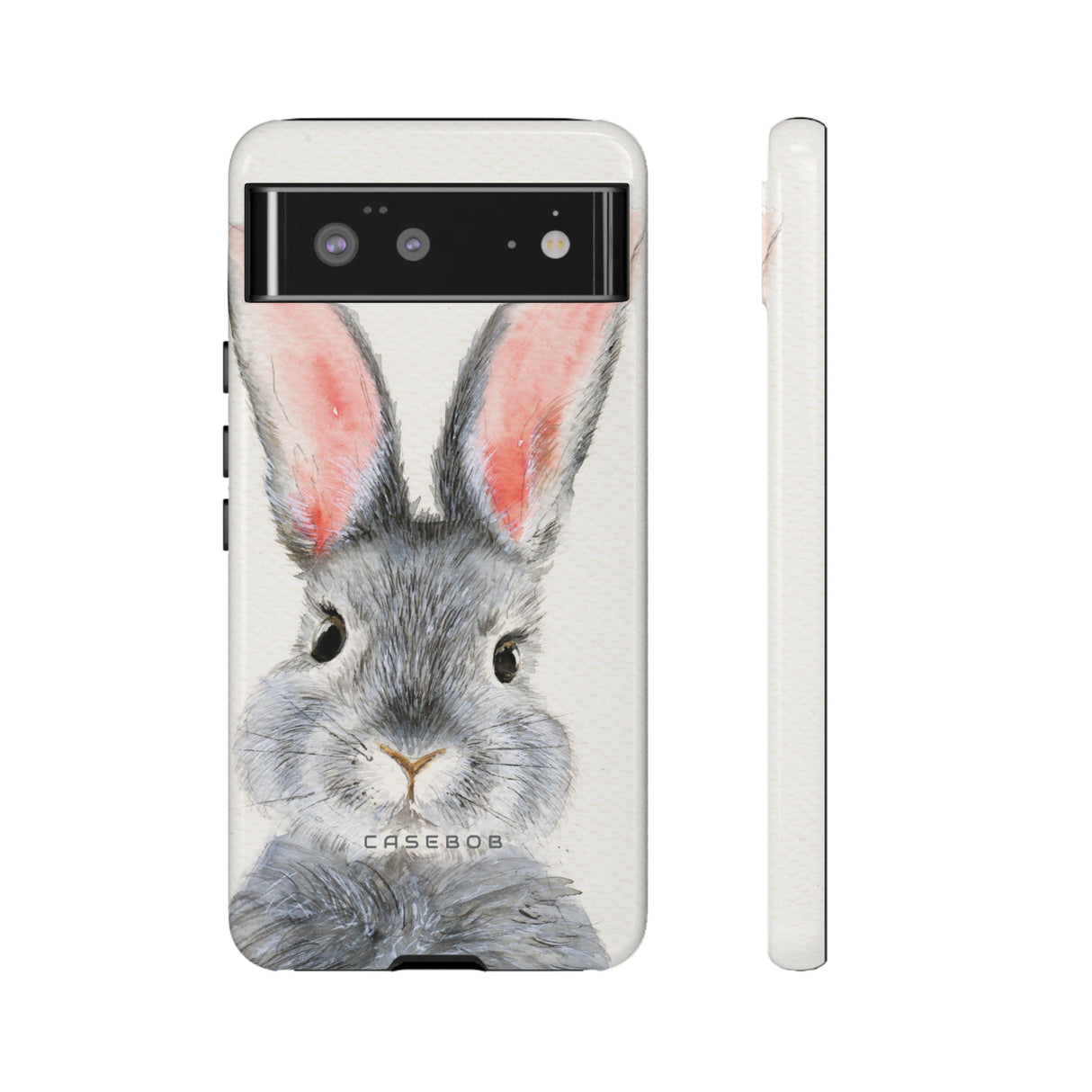 Watercolor of Fluffy Rabbit - Protective Phone Case