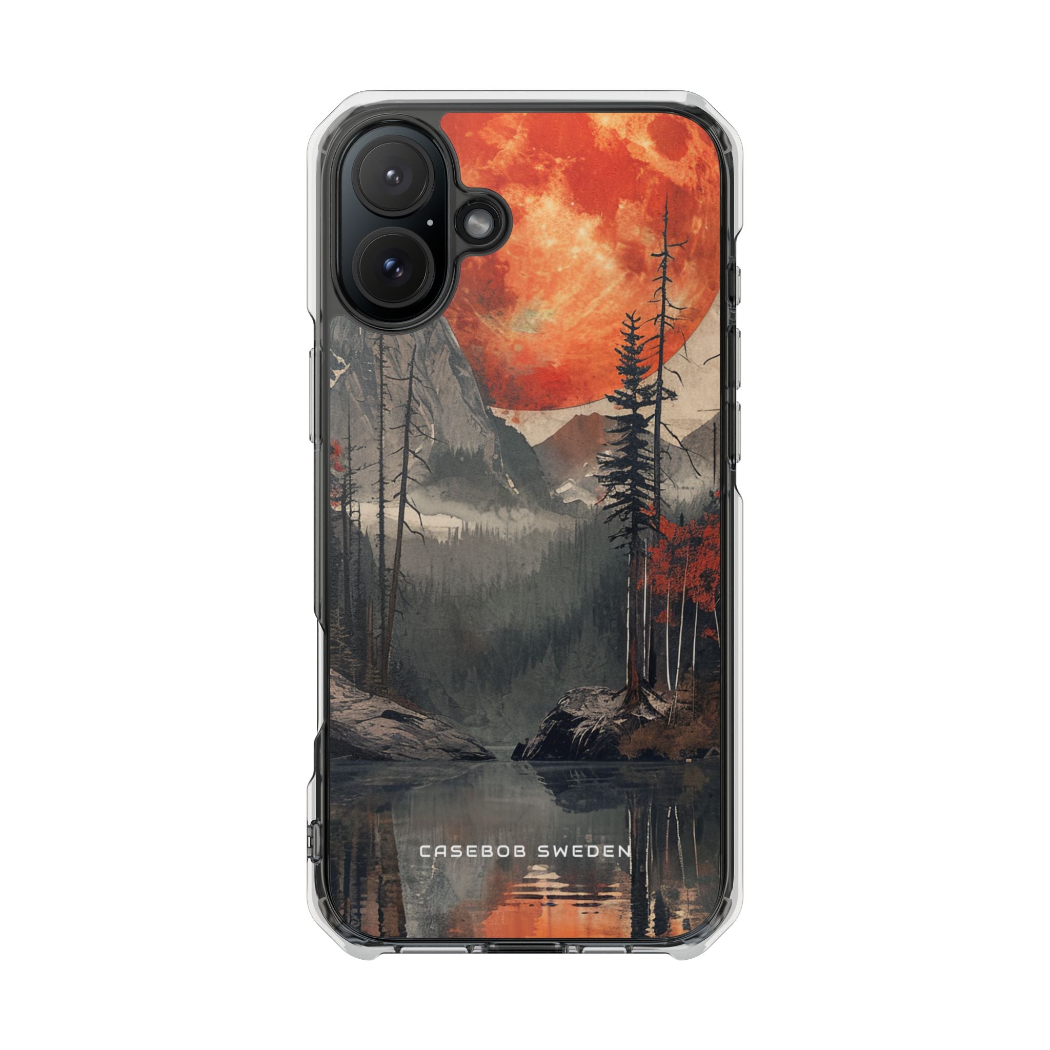 Celestial Glow Over Reflective Landscape iPhone 16 - Clear Impact Phone Case