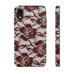 Red Lace Gothic Flower - Protective Phone Case