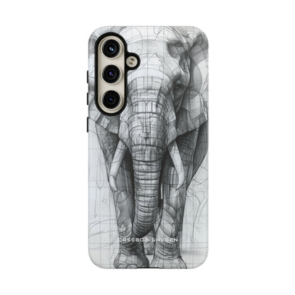 Elephant Line Geometry Samsung S24 - Tough Phone Case