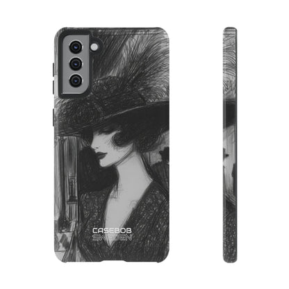 Elegancia Vintage de Plumas Samsung S21 - Resistente