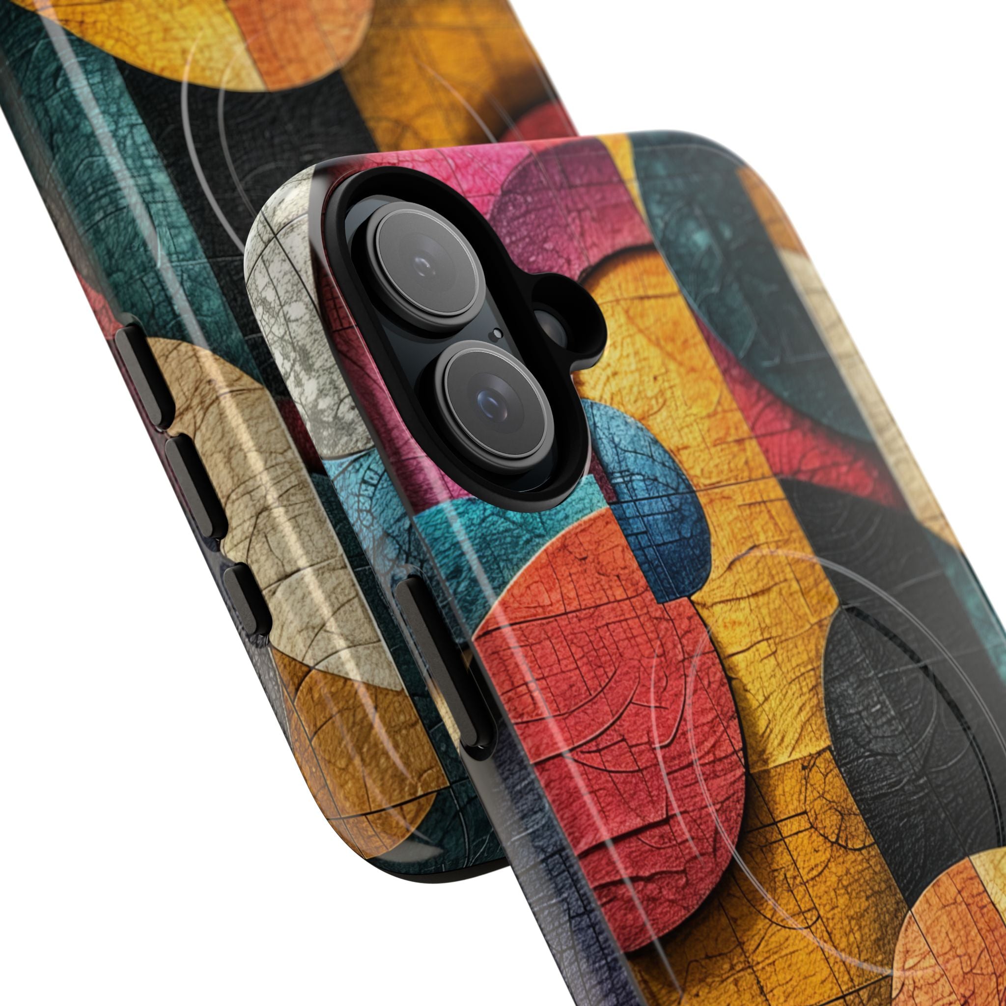 Vibrant Geometric Art - Tough + MagSafe® iPhone 16 Phone Case