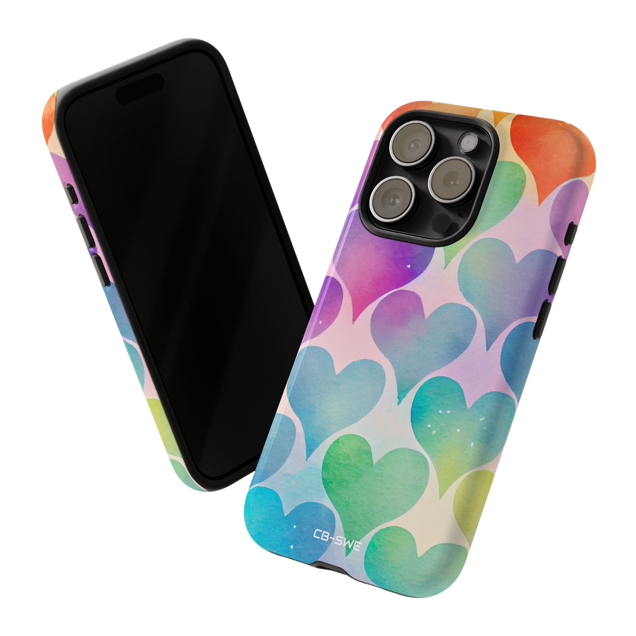 Watercolor Heart Symphony - iPhone Case