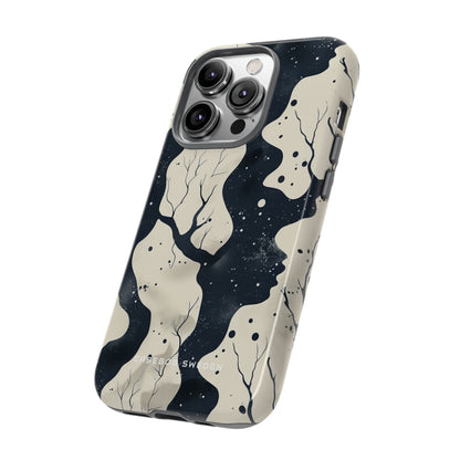 Organic Fluid Silhouettes with Cosmic Depth iPhone 14 - Tough Phone Case