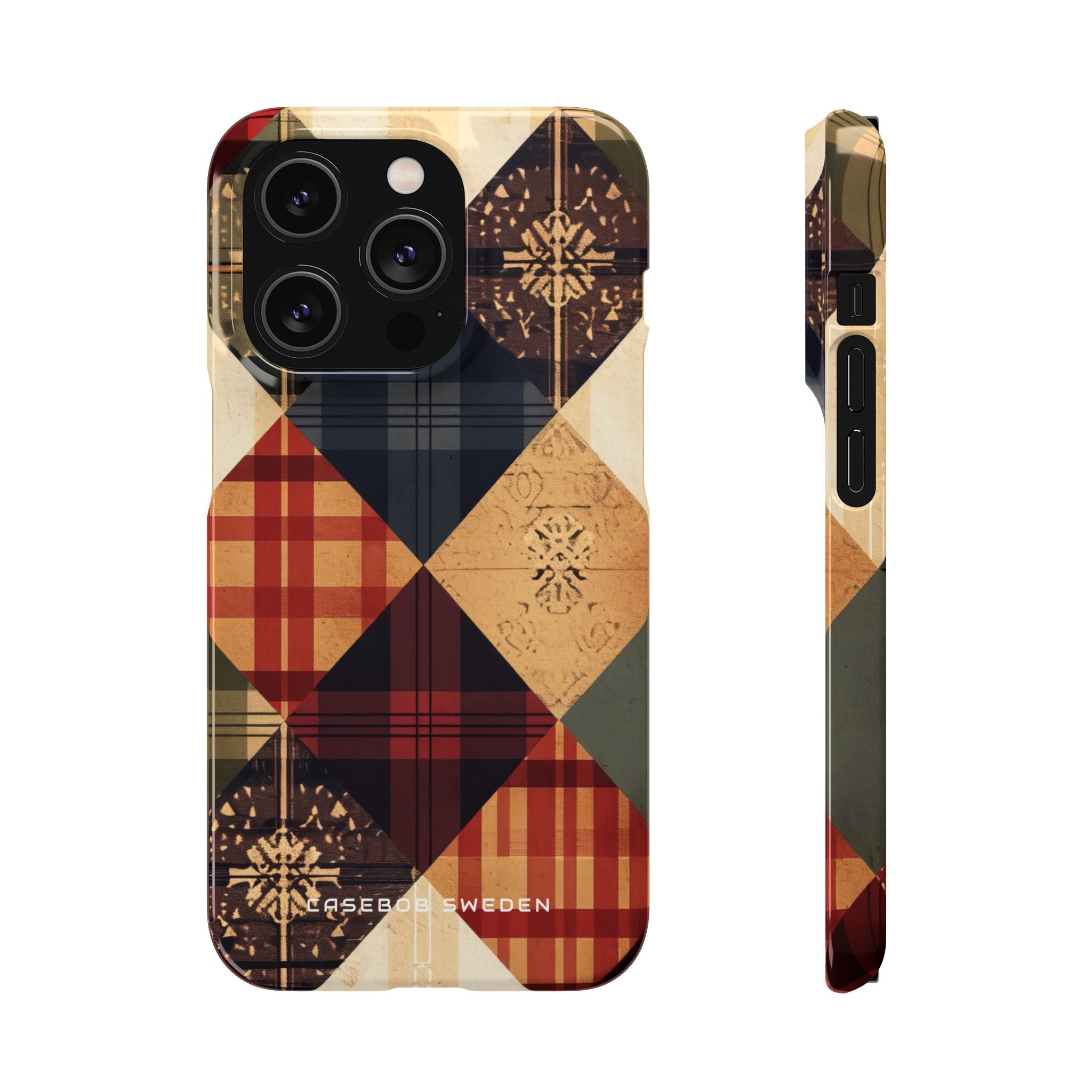 Rustic Geometric Patchwork Harmony iPhone 14 - Slim Phone Case