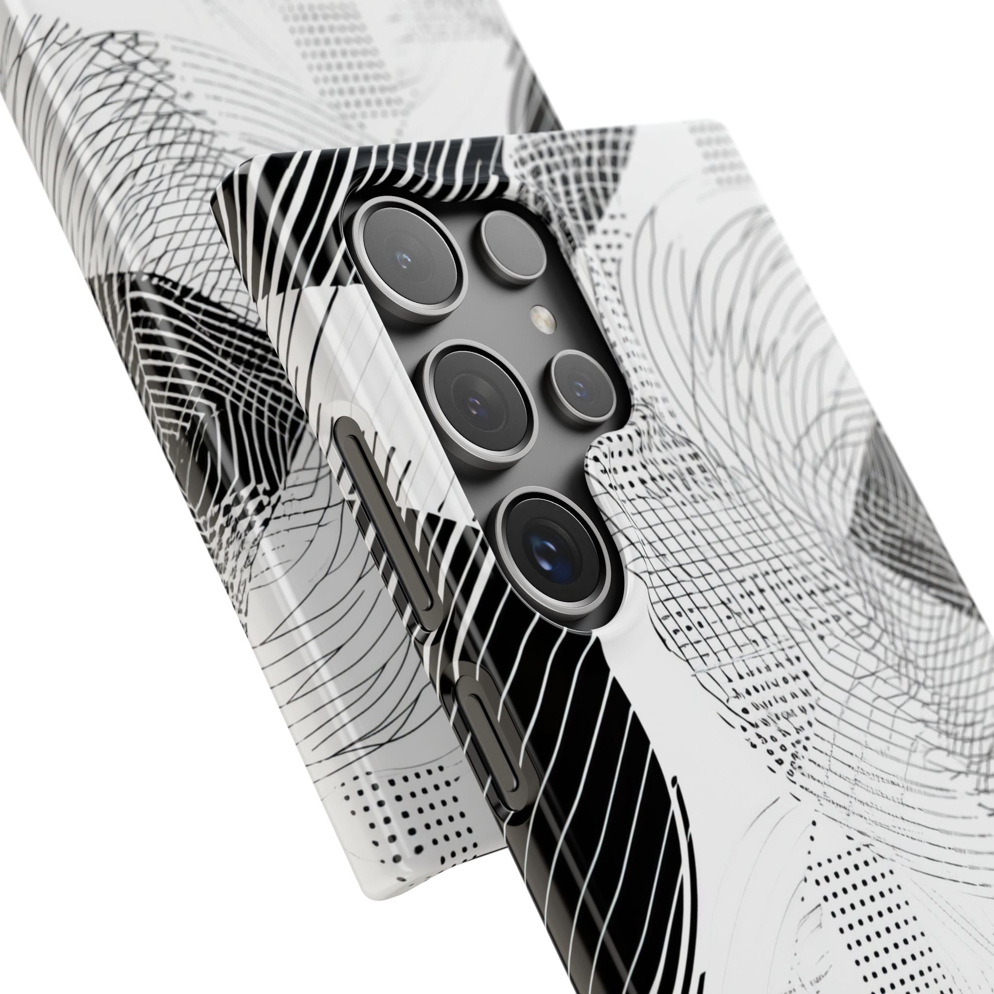 Geometric Monochrome Flow Samsung S24 - Slim Phone Case