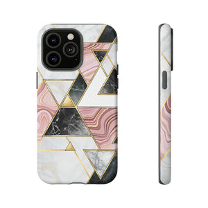 White Pink Mosaic - Protective Phone Case