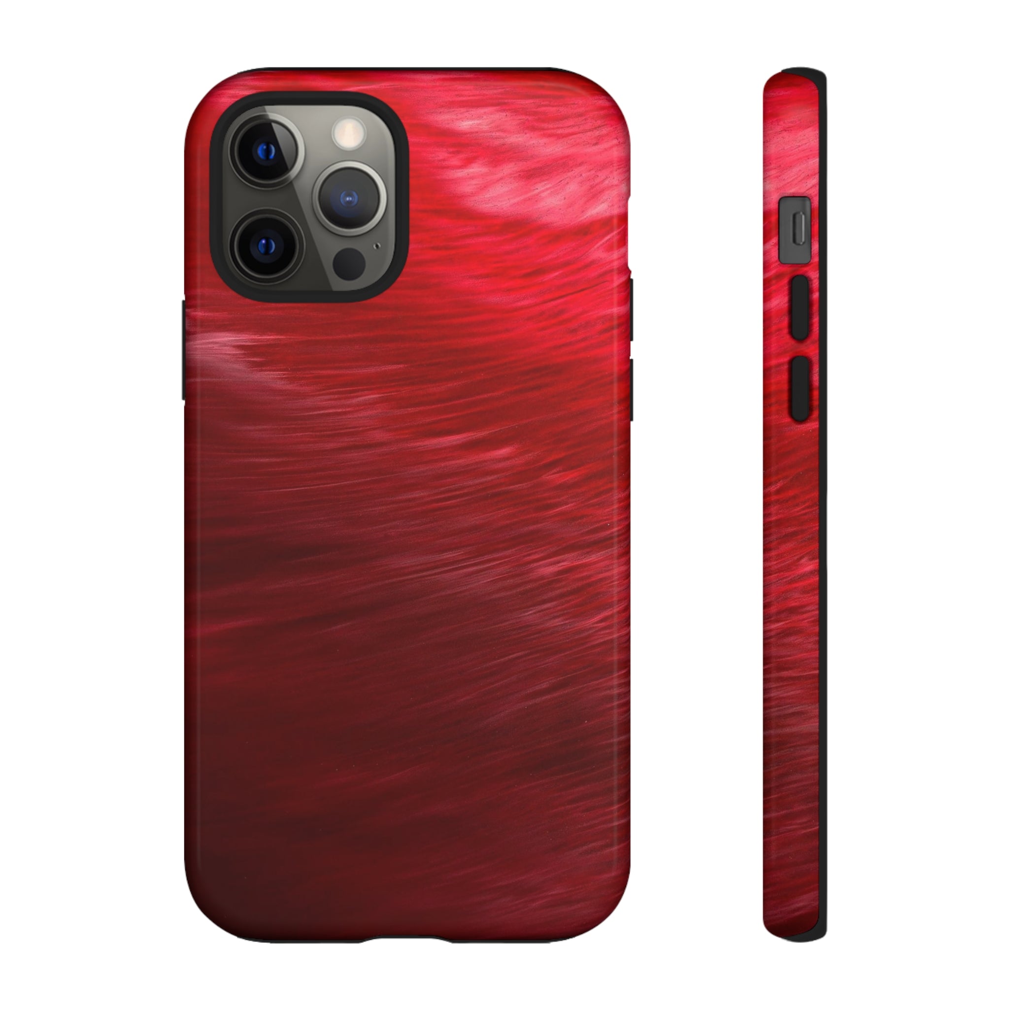 Red Feather Ink Art iPhone Case (Protective) iPhone 12 Pro Glossy Phone Case