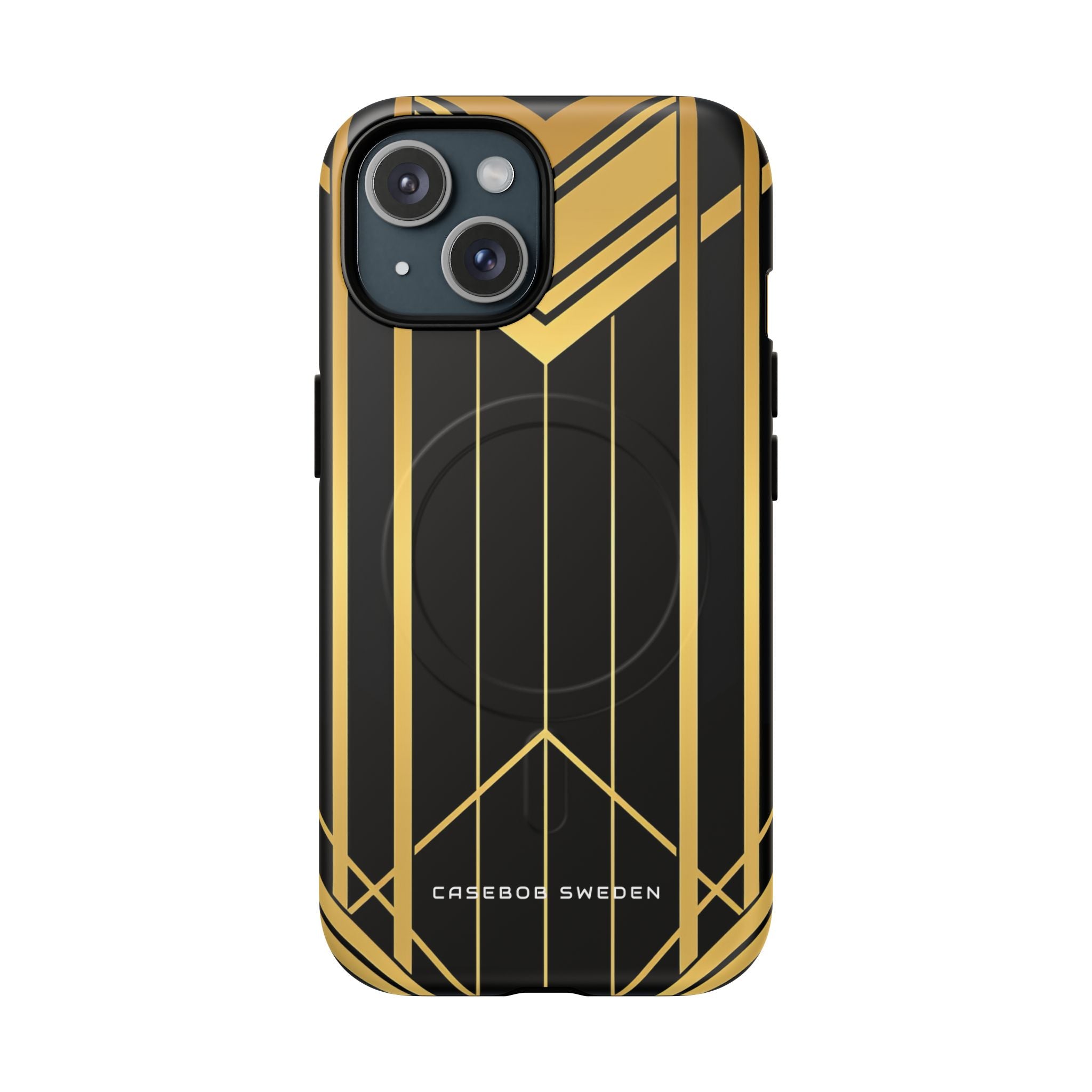 "Golden Art Deco Symmetry in Geometric Elegance" iPhone 15 | Tough+ Phone Case