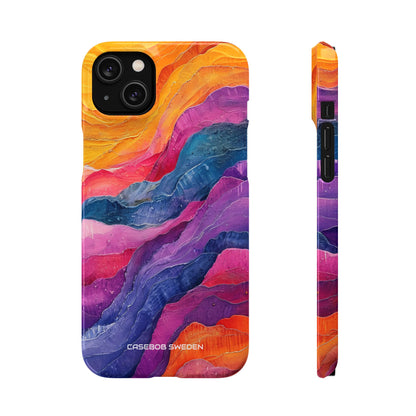 Vibrant Abstract Waves - Slim iPhone 14 Phone Case