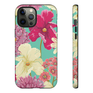 Colorful flowers in watercolor iPhone case (Protective) - Protective Phone Case