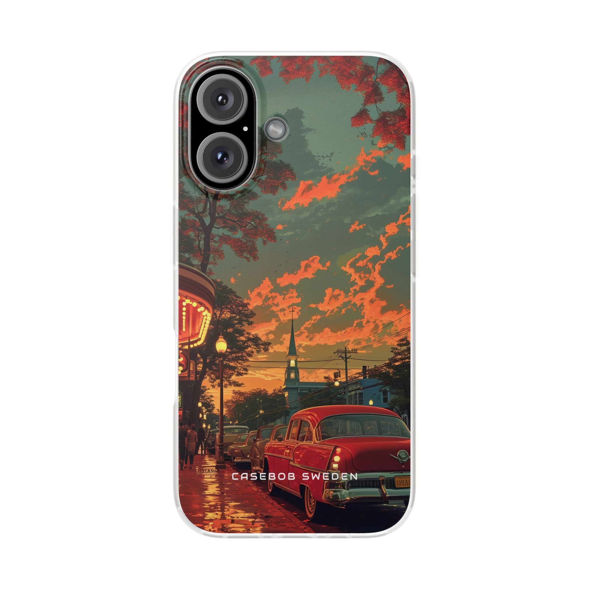 Mid-Century Nostalgia Streetscape iPhone 16 - Flexi Phone Case